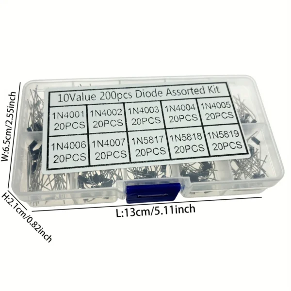 200pcs Diode Assortment Kit