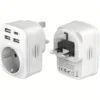 86aa02f359464f4fb204b8974c0d01ec-goods 5 in 1 UK Power Adapter with 3 USB A Ports