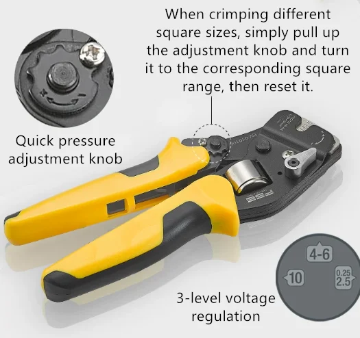 VSC10 Professional Bootlace Ferrule Crimping Tool for 0.25–10mm² Wire End Sleeve Terminals