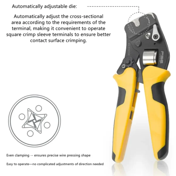 VSC10 Professional Bootlace Ferrule Crimping Tool for 0.25–10mm² Wire End Sleeve Terminals