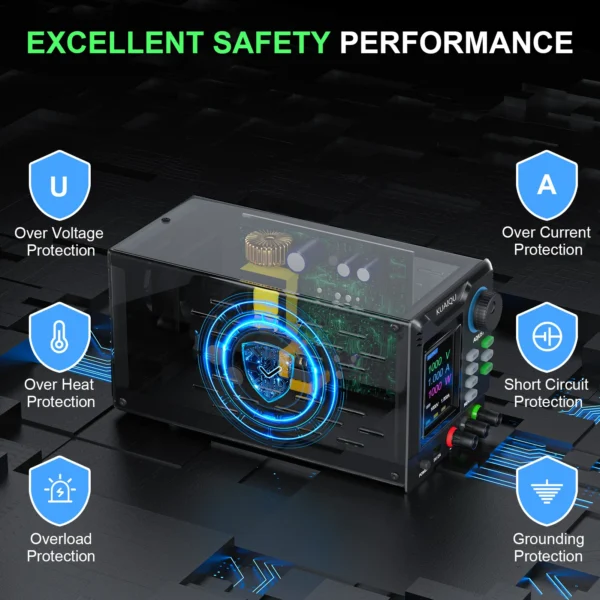 KUAIQU 1000W Programmable DC Bench Power Supply with RS-232 & USB, Adjustable CV/CC Output