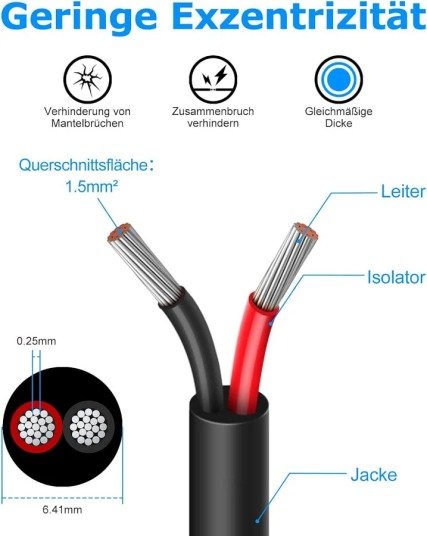 16 AWG Electrical Wire, 6/7/8 Conductor Multi-Core Tinned Copper Cable, Black/White PVC Insulated Flexible Control Wire, 10/20/50m (33ft–165ft)